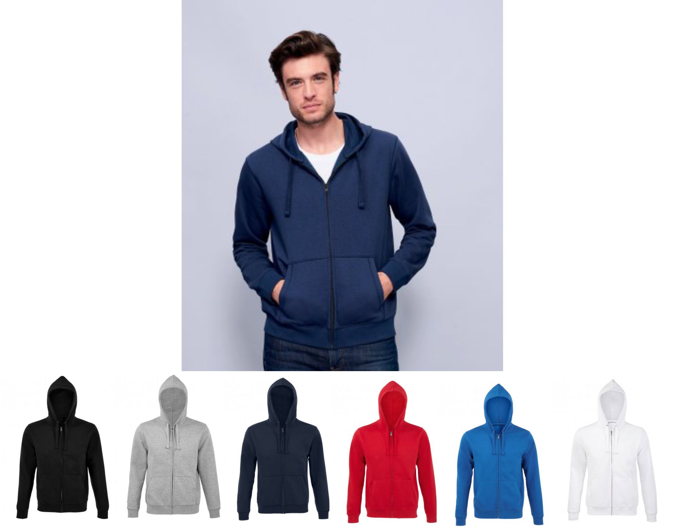 03105 Sol's Spike Full Zip Hooded Sweatshirt - Click Image to Close
